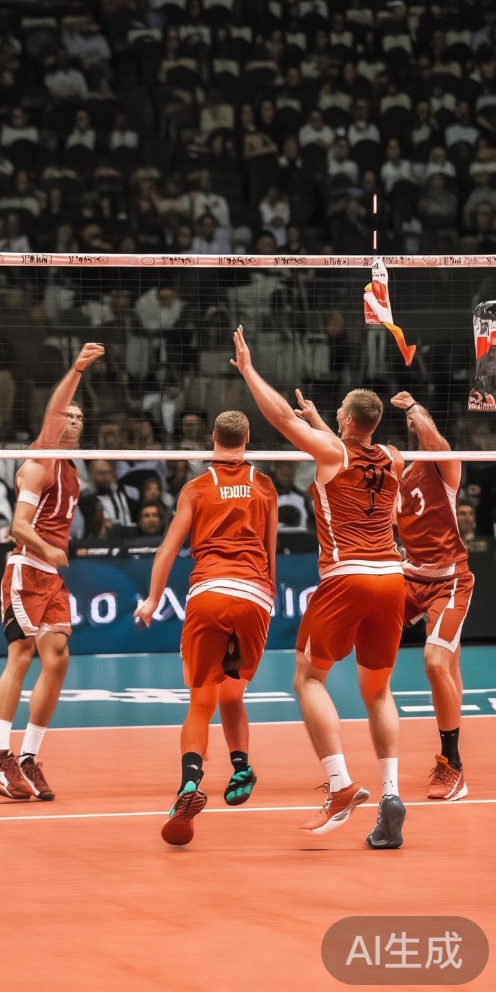 例如，某场男子排球联赛中，某队连续拦网成功，攻势逐